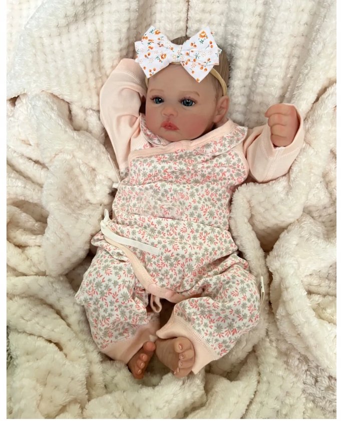 Reborn Lalka z Akcesoriami Baby Dziewczynka 40 cm Realistycznie Wyglądająca