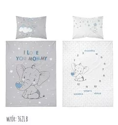 Detexpol Pościel bawełniana 90x120 Słonik 3621 B mam już tyle lat miesięcy i dni niebieska szara dziecięca Kids 1 - Pościel dla dzieci - miniaturka - grafika 1