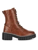 Botki damskie - Mustang Botki 1447-506 Brązowy - miniaturka - grafika 1