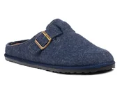Kapcie damskie - Kapcie męskie domowe filcowe skórzana wkładka ciepłe granat Inblu SI-19 -44 - miniaturka - grafika 1