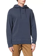 Bluzy męskie - BOSS Męska bluza z kapturem Wefadehoody, Ciemnoniebieski404, M - miniaturka - grafika 1