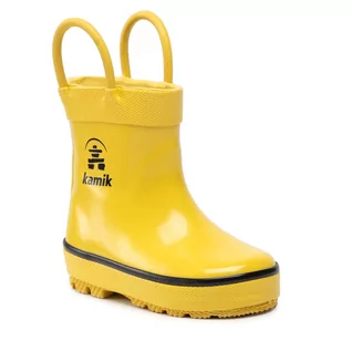Buty dla dziewczynek - Kalosze Kamik - Splashed EK9778 Yellow - grafika 1