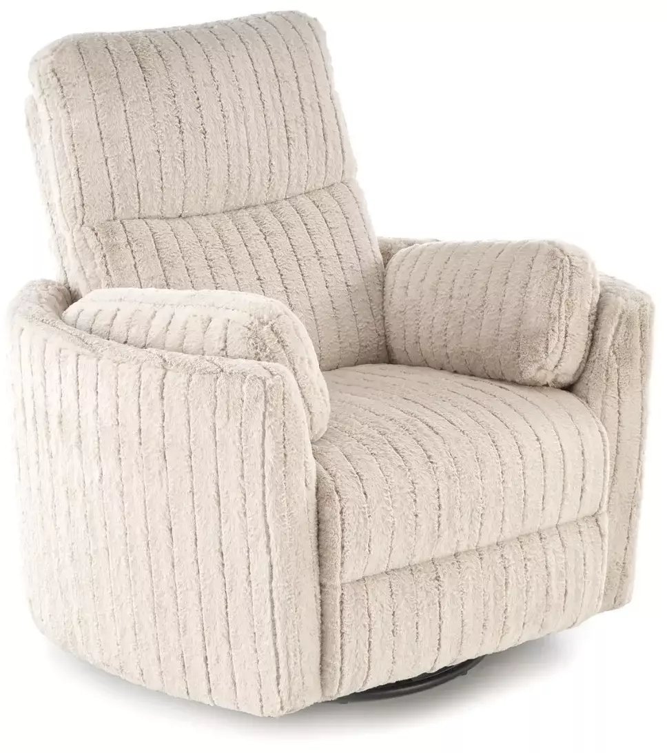 Fotel rozkładany elektrycznie PEGAS beżowy obracany z funkcją kołyski HALMAR