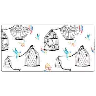 Mata ochronna na biurko Ptaki w klatce 120x60 cm - Podkładki na biurko Mata ochronna na biurko Ptaki w klatce 120x60 cm - Podkładki na biurko - miniaturka - grafika 1