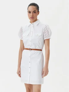 Fracomina Sukienka koszulowa FR25SD1009W682V8 Biały Slim Fit - Sukienki - miniaturka - grafika 1