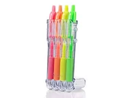 Długopisy - Pilot Set2Go G-207 wysuwany żelowy długopis kulkowy 0,7 mm końcówka 0,39 mm linia neonowy zielony/pomarańczowy/różowy/żółty (opakowanie 4 szt.) - miniaturka - grafika 1