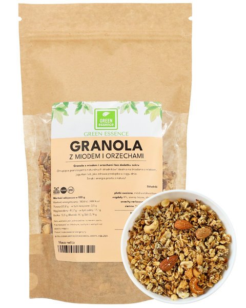 Granola z miodem i orzechami 250 g - Green Essence