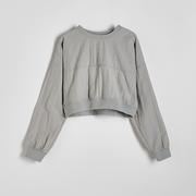 Bluzy damskie - Reserved - Bluza z łączonych materiałów - Jasny szary - miniaturka - grafika 1