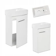 Szafki łazienkowe - Szafka z Umywalką 40 x 22 slim biała wisząca front wysoki połysk kompaktowa - miniaturka - grafika 1