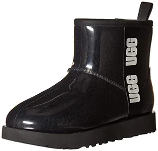 Botki damskie - UGG Damskie klasyczne przezroczyste mini botki, Czarny, 36 EU - grafika 1