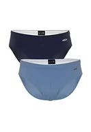 Kąpielówki męskie - LVB Slip Universal Bi-Pack Kostium (Paczka 2) Męskie, Granatowy+niebieski Indigo, S - miniaturka - grafika 1