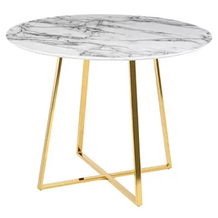 King Home Stół okrągły glamour na złotej podstawie CARAT - MDF KH1201100199 - Stoły - miniaturka - grafika 1