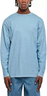 Bluzy męskie - Urban Classics Męska bluza Heavy Oversized Garment Dye z długim rękawem, męska bluza z wyciętymi ramionami i normalnym dopasowaniem, dostępna w rozmiarach S-5XL, niebieski poziomy., 4XL - miniaturka - grafika 1