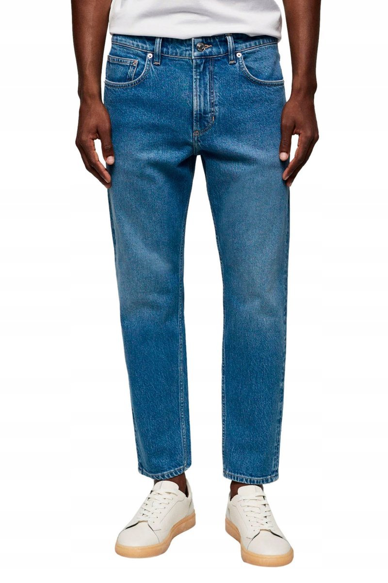 MANGO NIEBIESKIE JEANSY MĘSKIE PROSTE Z KLASYCZNYM WYKOŃCZENIEM 38 5FA