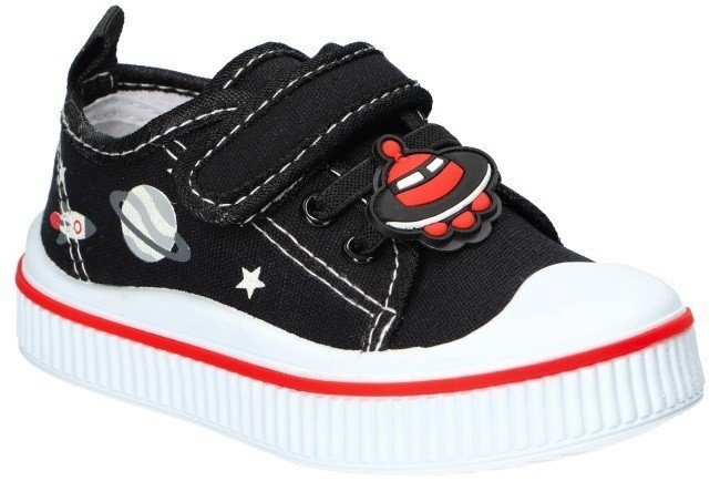 AMERICAN CLUB TEN168 TENISÓWKI TRAMPKI DZIECIĘCE WKŁADKA SKÓRZANA RZEP BLACK 23