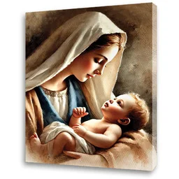 Obraz religijny na płótnie Matka Boża z Dzieciątkiem Jezus - Ikony i obrazy sakralne - miniaturka - grafika 1