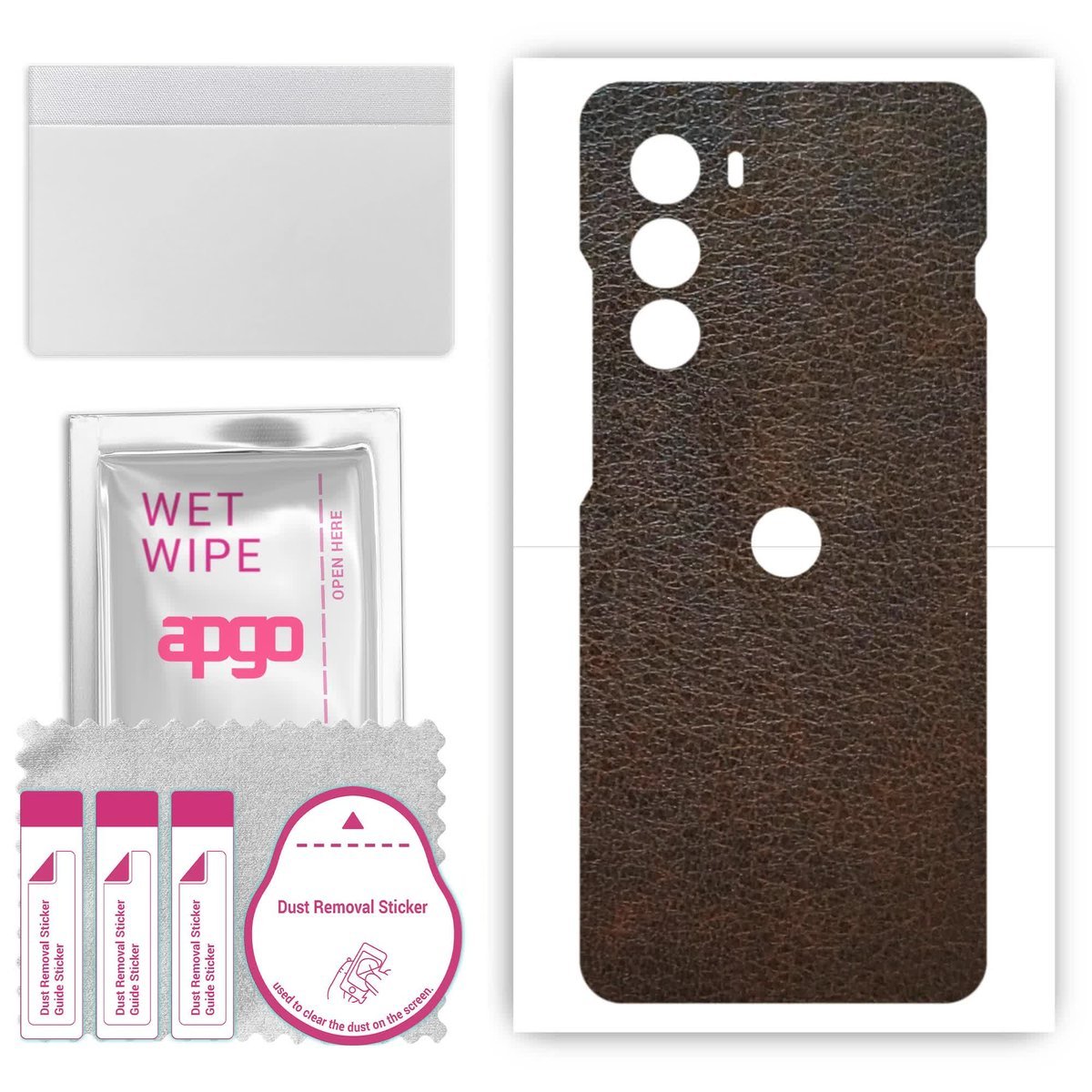 Folia naklejka skórka strukturalna na TYŁ do Motorola Moto G200 5G - Skóra Brązowa - apgo SKINS