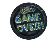 Dekoracje i nakrycia stołu na imprezę - Talerzyki papierowe Game over! - 23 cm - 8 szt. - miniaturka - grafika 1