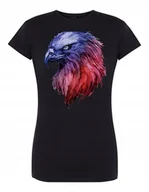 Koszulki i topy damskie - T-Shirt damski kolorowy nadruk głowa ORZEŁ r.M - miniaturka - grafika 1