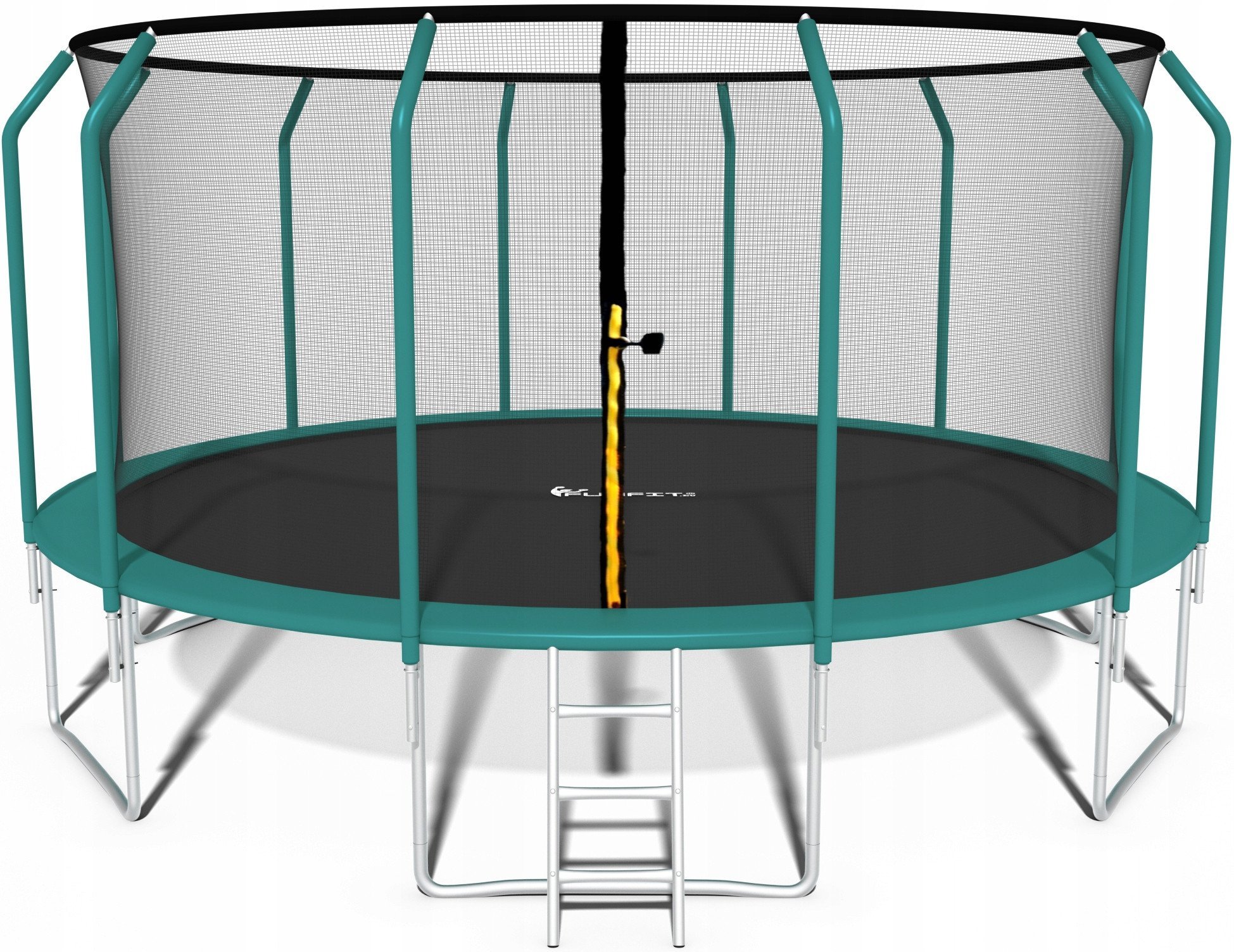 Trampolina ogrodowa dla dzieci 374cm z siatką zewnętrzną i drabinką