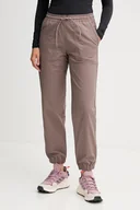 Spodnie sportowe damskie - Columbia spodnie ROC Ripstop damskie kolor brązowy high waist 2135771 - miniaturka - grafika 1