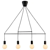 Lampy sufitowe - Candellux Lighting żyrandol czarny loft ALTO 34-70913 lampa wisząca widoczne żarówki zwis nad stół 34-70913 - miniaturka - grafika 1
