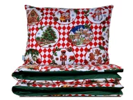 Pościel dla dzieci - Pościel dziecięca 100x160 bawełniana Świąteczni przyjaciele z plecaczkiem - miniaturka - grafika 1