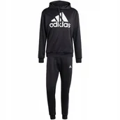 Dresy męskie - Dres męski adidas Terry Hooded Tracksuit czarny IP1610 S - miniaturka - grafika 1