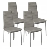 Krzesła - Krzesła tapicerowane ekoskóra Nicea szare 4 szt - miniaturka - grafika 1