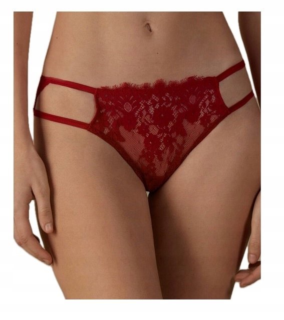 Intimissimi majtki damskie PEŁNE Figi czerwone koronkowe wygodne M / 38