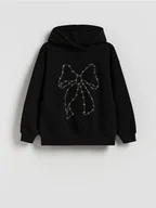 Bluzy dla dziewczynek - Reserved - Bluza z aplikacją - czarny - miniaturka - grafika 1