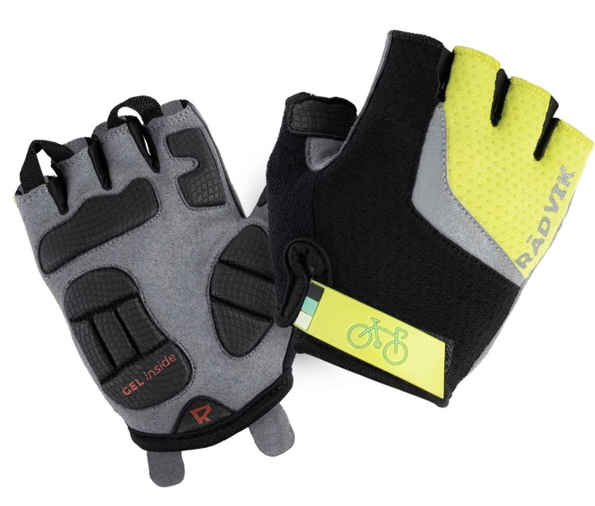 Radvik, chłopięce rękawice rowerowe, Runde JR, r. 6L, żółty