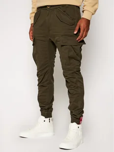 Alpha Industries Joggery Airman 188201 Zielony Tapered Fit - Spodnie męskie - miniaturka - grafika 1