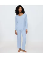 Piżamy damskie - Triumph Piżama Timeless Sensuality PK LSL Błękitny Regular Fit - miniaturka - grafika 1