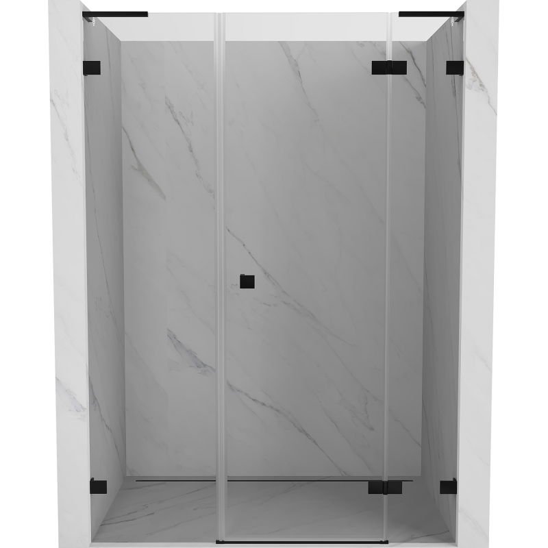 Mexen Lunar L drzwi prysznicowe uchylne prawe 130 cm, transparent, czarne - 834SL-130-050-70-00-P