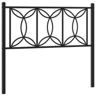 Inne meble do sypialni - vidaXL Metalowe wezgłowie, czarne, 107 cm - miniaturka - grafika 1