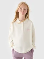 Bluzki dla dziewczynek - 4F Longsleeve gładki dziewczęcy - biały 152 (11-12 lat) - miniaturka - grafika 1