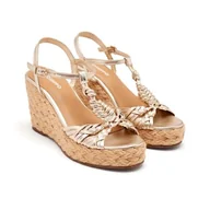 Espadryle damskie - GIOSEPPO CASTINE Sandały na koturnie espadryle damskie, platyna, 40 EU, Platyna, 40 EU - miniaturka - grafika 1