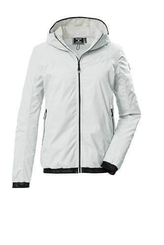 killtec Damska kurtka funkcyjna/kurtka przeciwdeszczowa wodoszczelna z kapturem, pakowalna KOS 22 WMN JCKT, jasna szałwia, 42, 43788-000