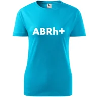 Koszulki i topy damskie - Damska Koszulka z Nadrukiem grupa krwi ab rh+ Honorowy Dawca Krwi Prezent turkusowy XL - miniaturka - grafika 1