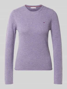 Sweter z dzianiny o kroju slim fit z czystej wełny - Swetry damskie - miniaturka - grafika 1