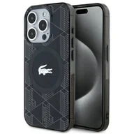 Etui i futerały do telefonów - Etui LACOSTE IML Blend Monogram MagSafe do Apple iPhone 15 Pro Czarny - miniaturka - grafika 1