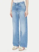 Spodnie damskie - Pepe Jeans Jeansy PL204731 Niebieski Straight Fit - miniaturka - grafika 1