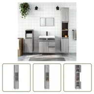 Szafki łazienkowe - The Living Store Szafka łazienkowa szara Sonoma 30x30x190 cm Materiał drewnopochodny - miniaturka - grafika 1