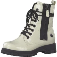 Botki damskie - Marco Tozzi 2-2-85200-29 damskie sznurowane botki, kremowe patenty, 8 UK - miniaturka - grafika 1