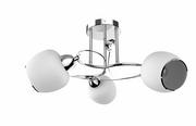 Lampy sufitowe - Krislamp Petra KR 427-3PL lampa wisząca zwis 3x40W E14 biała/chrom - miniaturka - grafika 1