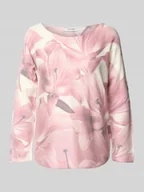 Bluzki damskie - Bluzka z mieszanki wiskozy z długim rękawem i okrągłym dekoltem - miniaturka - grafika 1