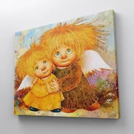 Malowanie po numerach - Rudowłose aniołki - malowanie po numerach 50x40 cm - miniaturka - grafika 1