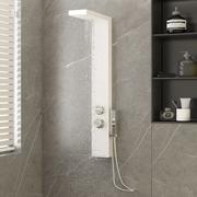 Deszczownice - Lumarko Panel prysznicowy, aluminiowy, biały - miniaturka - grafika 1