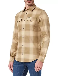 Koszule męskie - G-STAR RAW Męska koszula Marine Slim, Wielokolorowy (Fresh Army Green Ryan Check C964-c980), L - grafika 1